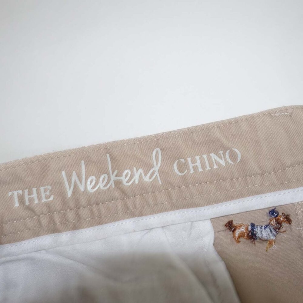 Talbots Women's The Weekend Chino Pants Size 14 NWT Beige Dachshund Dog Print - Picture 4 of 11